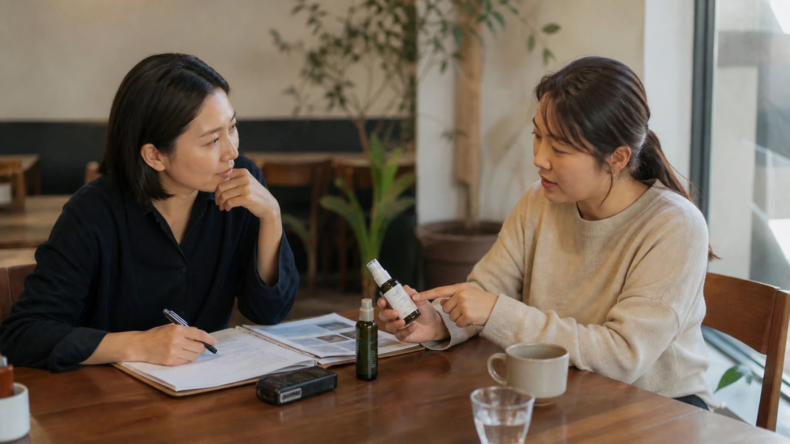 고객의 사용 경험을 인터뷰하는 장면